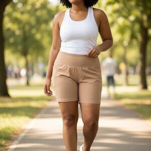 896 WOMENS TAN XL ACTIVE SHORTS BY OLD NAVY ACTIVE